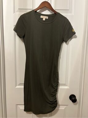 Michael Kors Olive Green Crewneck Tee Dress